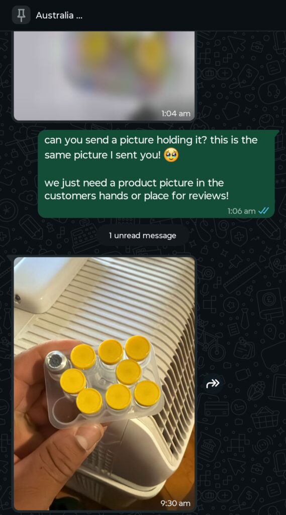 Australia delivery proof