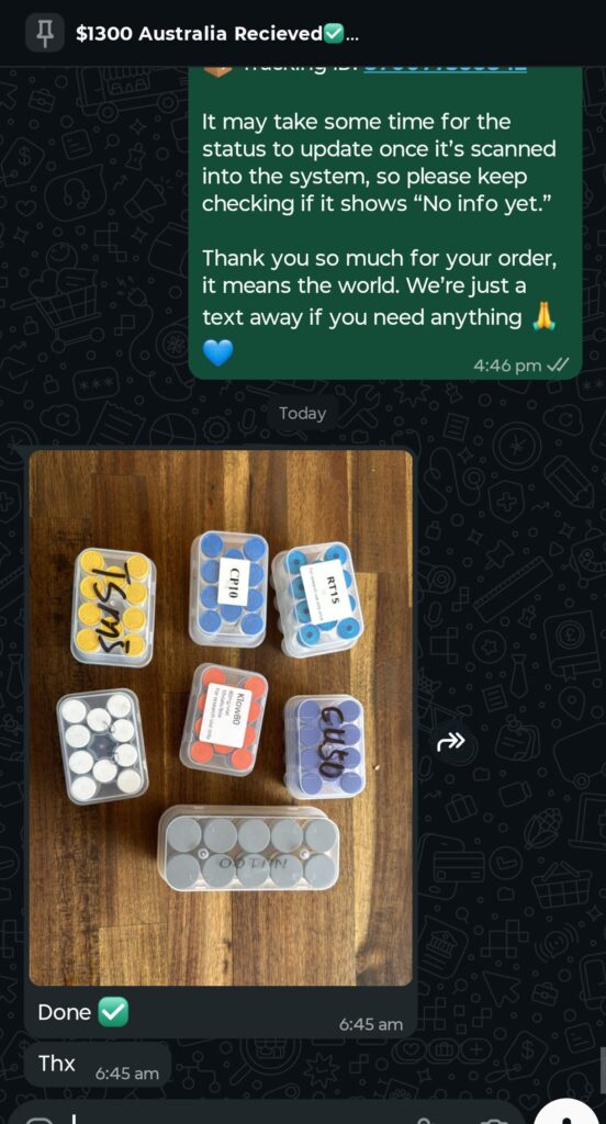 Australia delivery proof